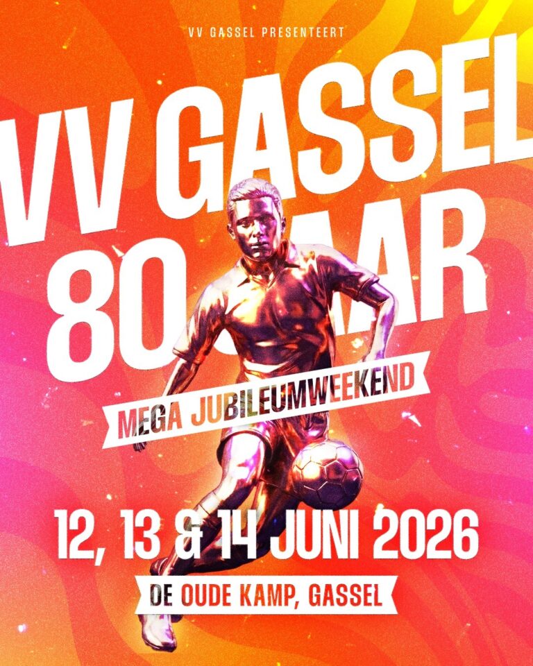 VV Gassel bestaat 80 jaar! – jubileumweekend op 12, 13 & 14 juni!